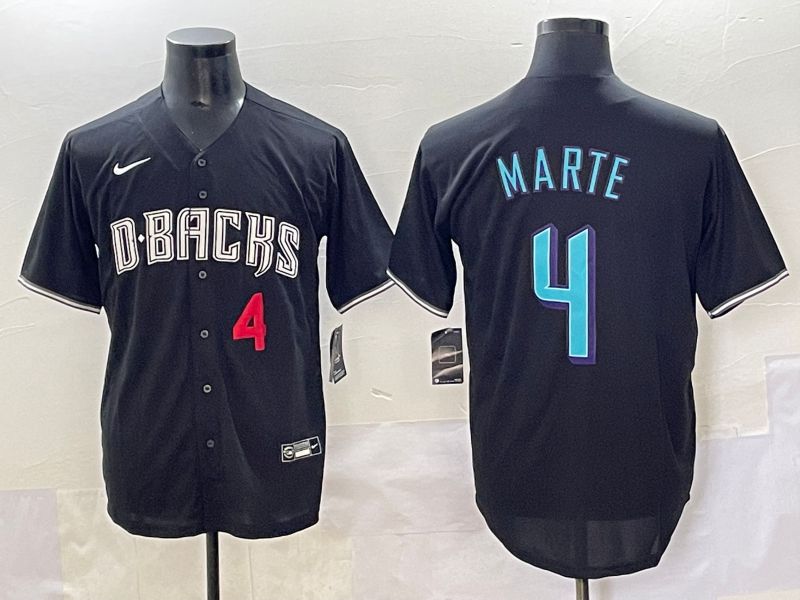 Men Arizona Diamondback #4 Marte Black Joint Name 2025 Nike MLB Jersey style 33->arizona diamondback->MLB Jersey